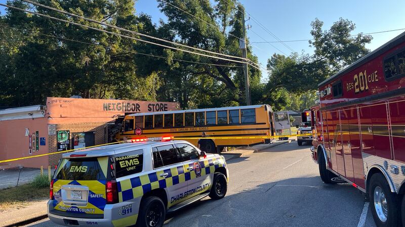 First responders were dispatched to a school bus crash in North Charleston, South Carolina...