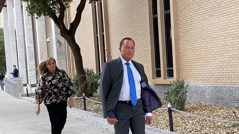 Bart and Annette Reagor leaving the Federal Courthouse in Lubbock
