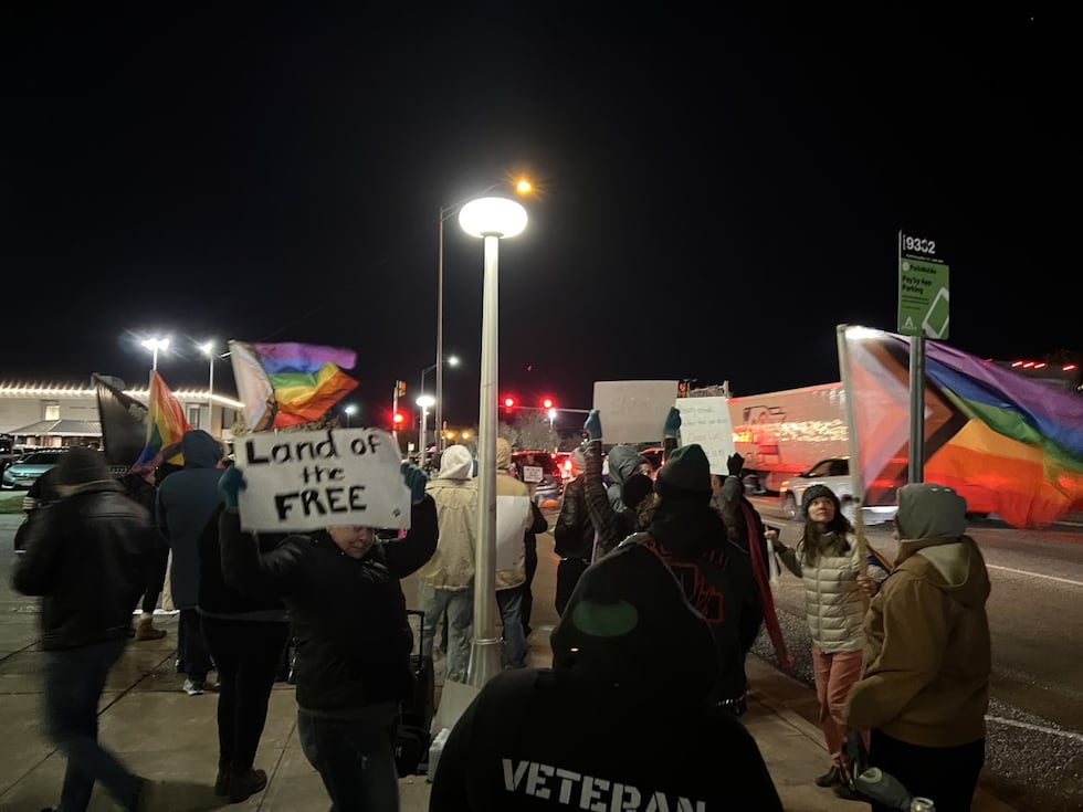 Protesters gathered at a drag show in Amarillo.